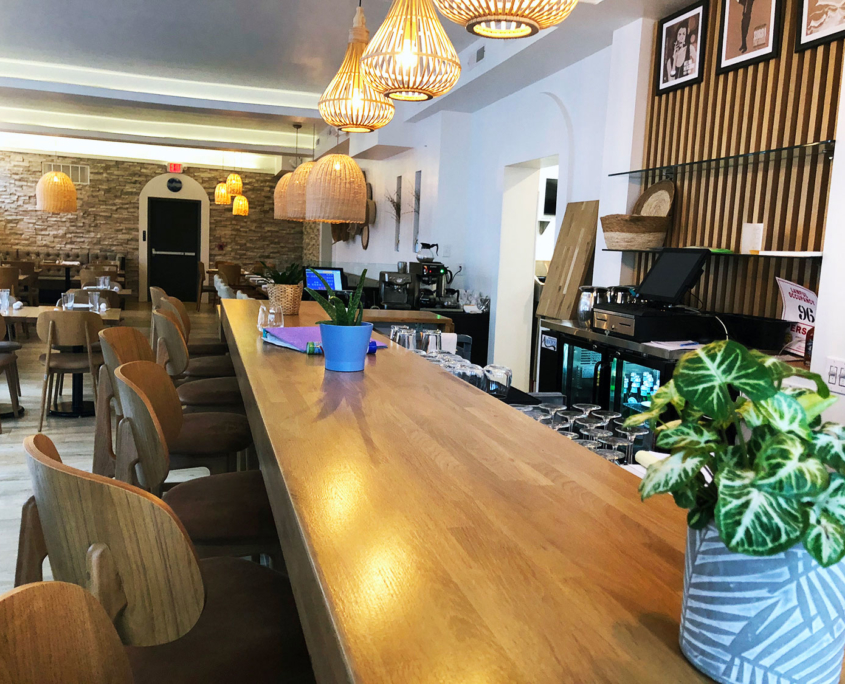 Interior Design " OPA Tavern" bar at right